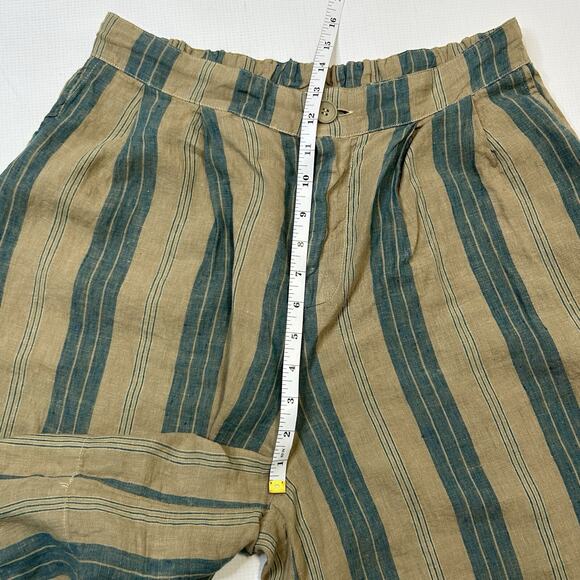 Free People CP Shades Bermuda Shorts Women’s Size Medium Olive Green Blue Stripe - Picture 4 of 9